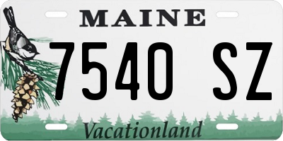 ME license plate 7540SZ