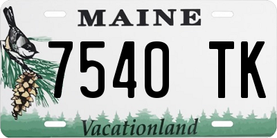 ME license plate 7540TK
