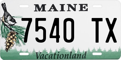ME license plate 7540TX