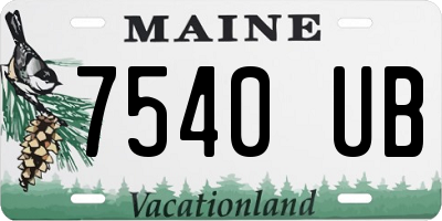 ME license plate 7540UB