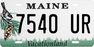 ME license plate 7540UR