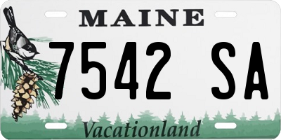 ME license plate 7542SA