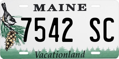 ME license plate 7542SC