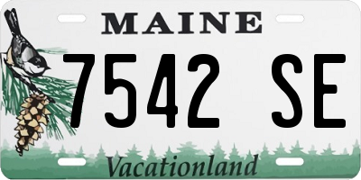 ME license plate 7542SE