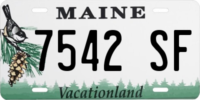 ME license plate 7542SF