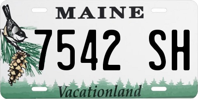 ME license plate 7542SH