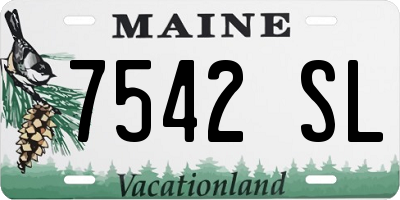 ME license plate 7542SL
