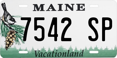 ME license plate 7542SP