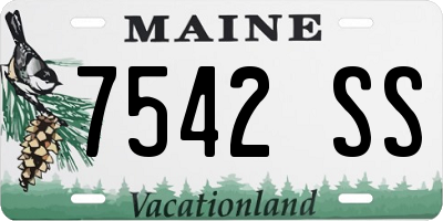 ME license plate 7542SS