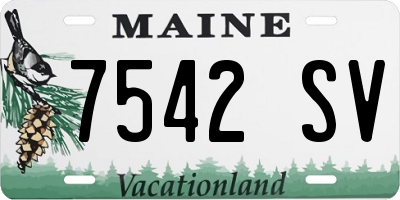 ME license plate 7542SV
