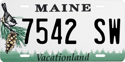 ME license plate 7542SW