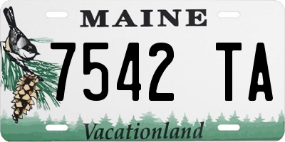ME license plate 7542TA