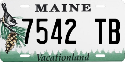 ME license plate 7542TB