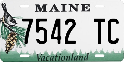 ME license plate 7542TC