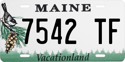 ME license plate 7542TF