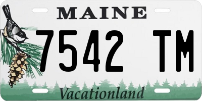 ME license plate 7542TM
