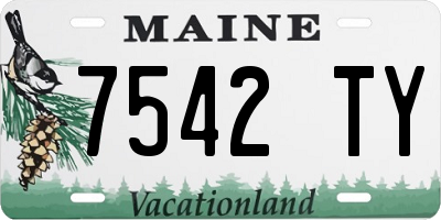ME license plate 7542TY