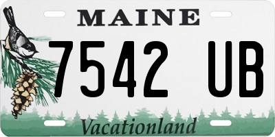 ME license plate 7542UB