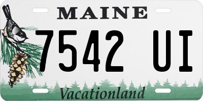 ME license plate 7542UI