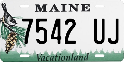ME license plate 7542UJ