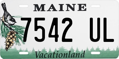 ME license plate 7542UL
