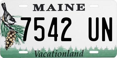 ME license plate 7542UN