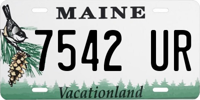 ME license plate 7542UR