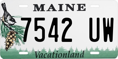 ME license plate 7542UW