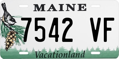 ME license plate 7542VF