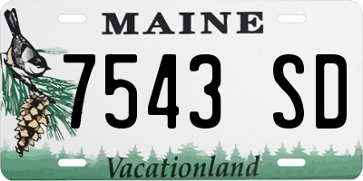 ME license plate 7543SD