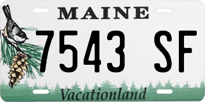 ME license plate 7543SF