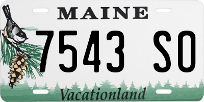 ME license plate 7543SO