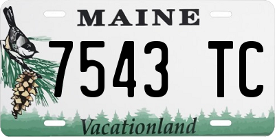 ME license plate 7543TC