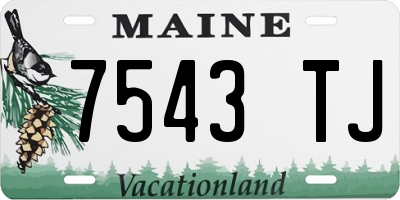 ME license plate 7543TJ