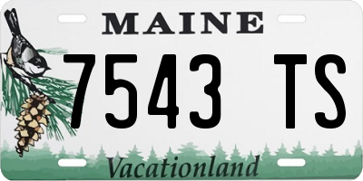ME license plate 7543TS