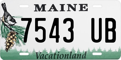ME license plate 7543UB