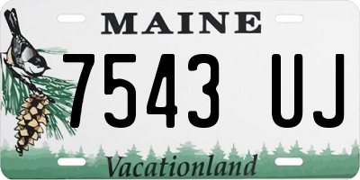 ME license plate 7543UJ