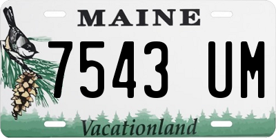 ME license plate 7543UM