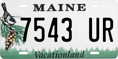 ME license plate 7543UR