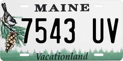 ME license plate 7543UV