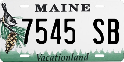 ME license plate 7545SB