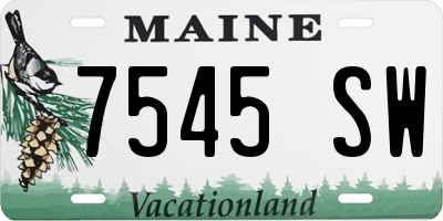 ME license plate 7545SW
