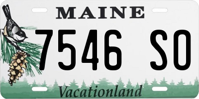 ME license plate 7546SO