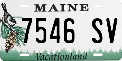 ME license plate 7546SV