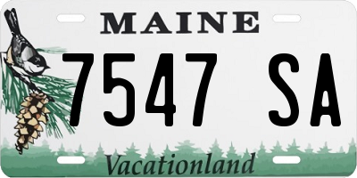 ME license plate 7547SA