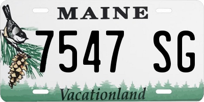 ME license plate 7547SG