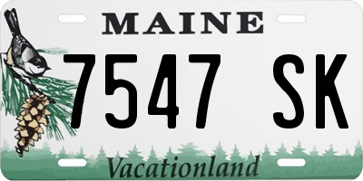 ME license plate 7547SK