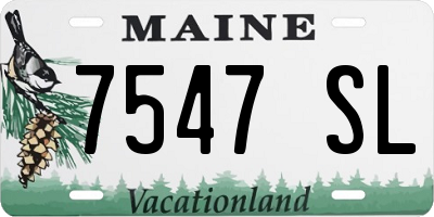 ME license plate 7547SL