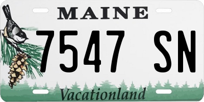 ME license plate 7547SN