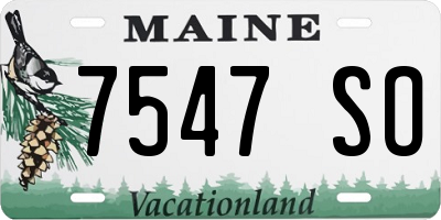 ME license plate 7547SO